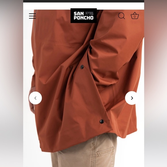 Unisex San Poncho Legacy Waterproof Jacket in Habanero - Picture 15 of 16